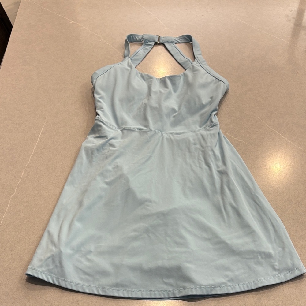 Halara tennis dress pull down attached shorts Light Blue dress